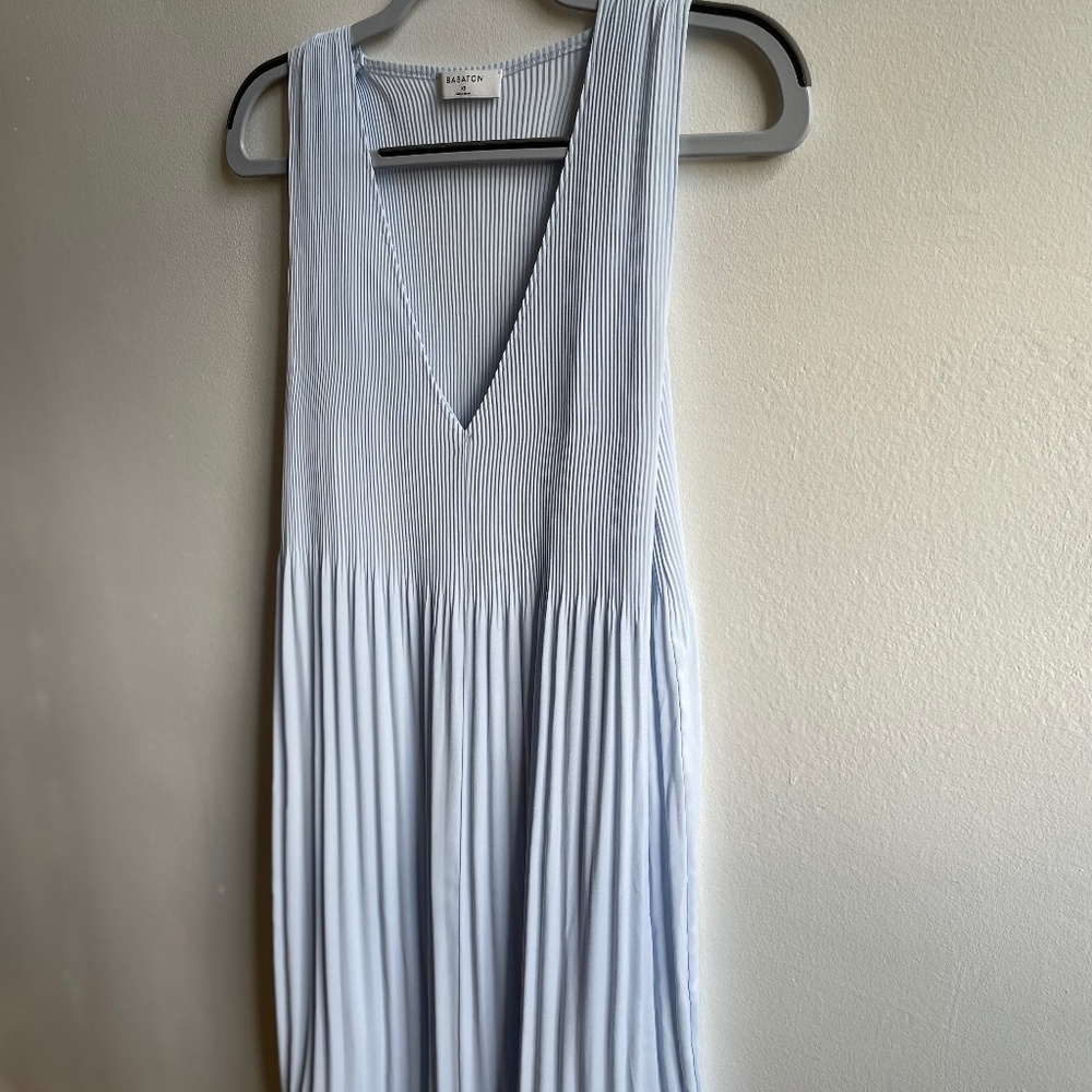 Babaton baby blue pleated dress